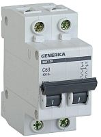 Выключатель автоматический модульный 2п C 63А 4.5кА ВА47-29 GENERICA IEK MVA25-2-063-C