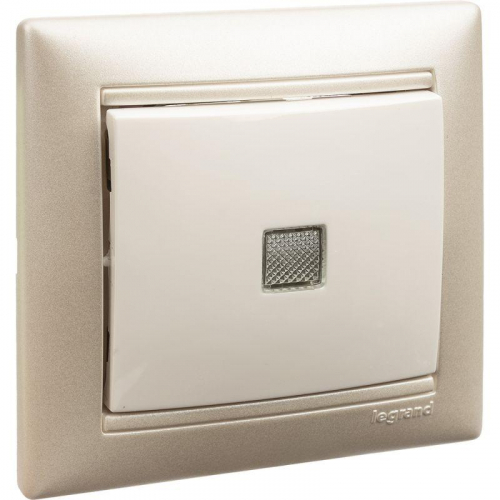 Механизм выключателя 1-кл. СП Valena 10А IP31 250В с зел. индикацией бел. Leg 774410 фото 3