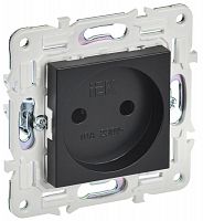 Розетка SKANDY 10А без заземл. без защ. шторок SK-R02Bl черн. IEK SK-R10-10-K02