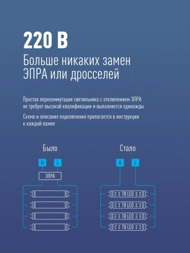 Лампа светодиодная 10Вт 220В G13 6500К GLASS 600мм T8 Космос Lksm_LED10wG13T865GL фото 5