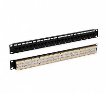 Патч-панель 19дюйм 1U RJ45 кат.5e 24 порта PP3-19-24-8P8C-C5E-110D черн. Hyperline 246095