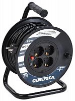 Удлинитель на катушке 4х30м 2P+PE 10А УК30 с термозащ. 3х1.0кв.мм GENERICA IEK WKP10-10-04-30-G