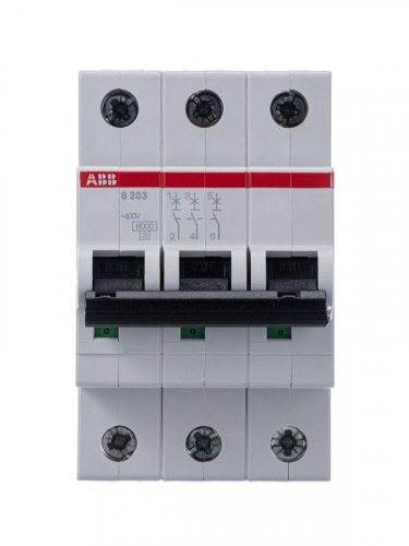 Выключатель автоматический модульный 3п C 40А 6кА S203 C40 ABB 2CDS253001R0404 фото 2