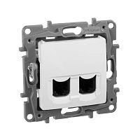 Механизм розетки комп. СП Etika RJ45 + RJ45 CAT.5E UTP бел. Leg 672255