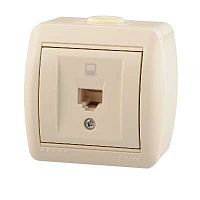 Розетка компьютерная 1-м ОП Ната RJ45 крем. LEZARD 710-0300-139