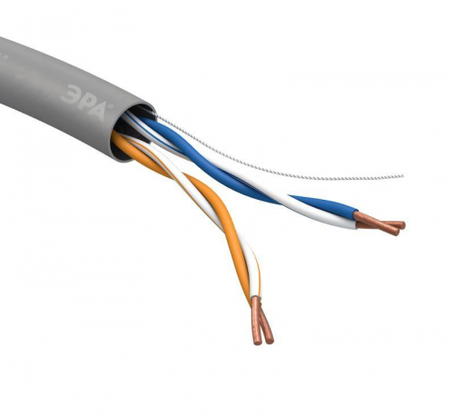 Кабель  UTP 2x2x24 AWG Cat5e CU PVC 305м (м) ЭРА Б0044428
