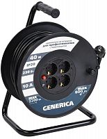 Удлинитель на катушке 4х40м 2P+PE 10А УК40 с термозащ. 3х1.0кв.мм GENERICA IEK WKP10-10-04-40-G