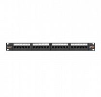 Патч-панель 19дюйм 1U 24 порта кат.5e (класс D) 100МГц RJ45/8P8C 110/KRONE T568A/B неэкран. с органайзером черн. NIKOMAX NMC-RP24UD2-1U-BK
