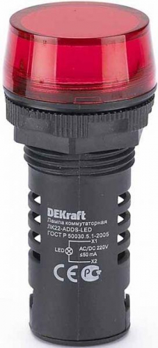 Лампа коммутац. ADDS 22мм LED 220В AC/DC ЛK-22 красн. SchE 25119DEK