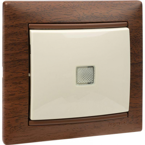 Механизм выключателя 1-кл. СП Valena 10А IP31 250В с зел. индикацией сл. кость Leg 774310 фото 3
