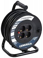 Удлинитель на катушке 4х30м 2P+PE 16А УК30 с термозащ. 3х1.5кв.мм GENERICA IEK WKP20-16-04-30-G